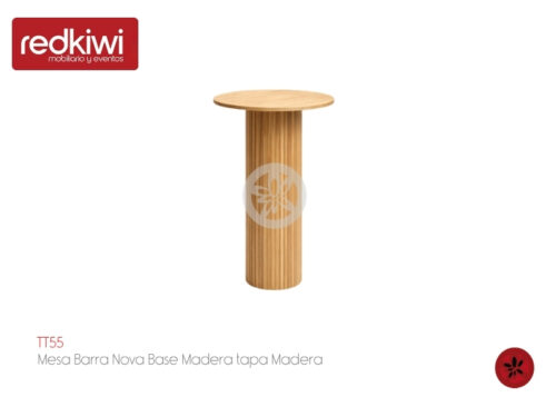 Mesa Barra Nova Base Madera  tapa Madera