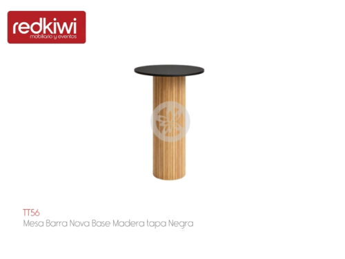 Mesa Barra Nova Base Madera tapa Negra